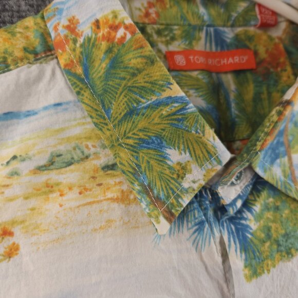 Tori Richard Beach Scene Print Hawaii Large Short Sleeve Colorful Cotton USA - Picture 7 of 16